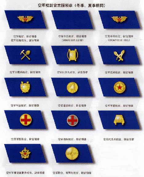 55式领章 1955年刚授衔时空军领章分军衔领章和军兵种勤务符号领章