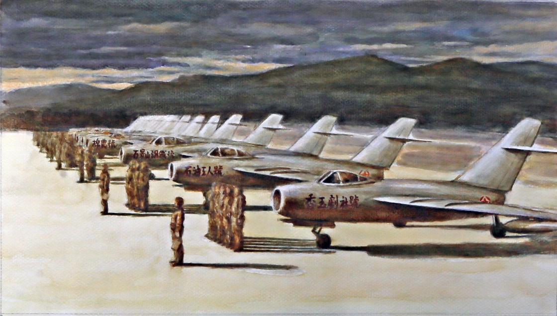 中国空军油画图片